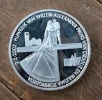 Huwelijks munt/medaille  Willem Alexander en Maxima 2-2 2002, Koningin Beatrix, Zilver, Euro's, Ophalen of Verzenden