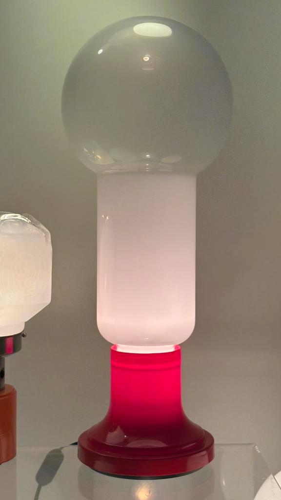 Italiaanse vintage staande design lamp met Murano glas, Huis en Inrichting, Lampen | Vloerlampen, Zo goed als nieuw, Minder dan 100 cm