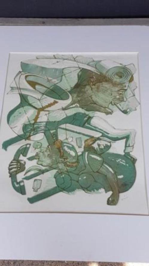 Uniek werk Mike Raaijmakers houtsnede 1991., Antiek en Kunst, Kunst | Etsen en Gravures, Ophalen