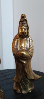 Twee antieke bronzen beelden Japanse .達磨Daruma"  en Guanyin, Ophalen of Verzenden