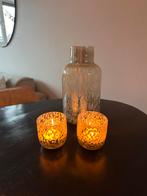 Vaas en waxinelichtjes set, Ophalen, Overige materialen, Wit, Zo goed als nieuw