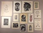 Exlibris Opruiming 14 stuks o.a. gesigneerd., Antiek en Kunst, Kunst | Etsen en Gravures, Ophalen of Verzenden