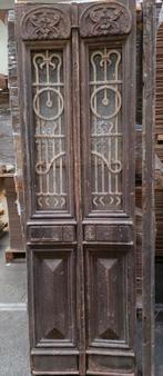 Antieke kasteel deuren met raam!            +/-1800, Doe-het-zelf en Verbouw, Ophalen, Gebruikt, Minder dan 80 cm, 215 cm of meer
