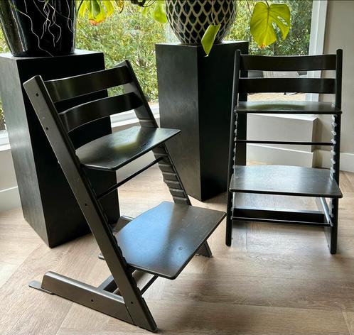 Stokke Tripp Trapp antraciet grijze kinderstoel hout, Kinderen en Baby's, Kinderstoelen, Gebruikt, Meegroeistoel, Ophalen