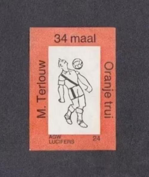 Lucifermerk Rinus Terlouw Voetbal Sparta Oranje., Verzamelen, Overige Verzamelen, Zo goed als nieuw, Ophalen of Verzenden
