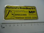 sticker oud MF DEALER massey ferguson traktor boeer breezand, Verzenden, Zo goed als nieuw, Bedrijf of Vereniging