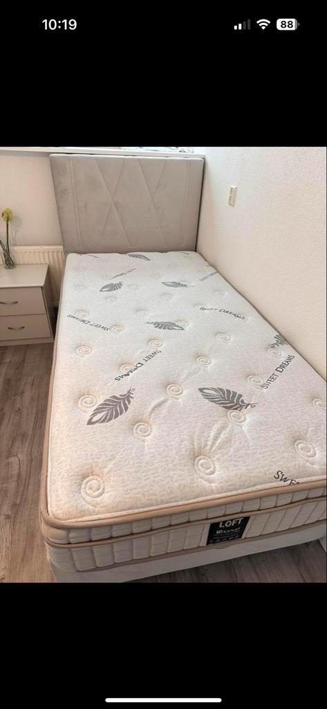 Comfortabele Matras - 100x200, Huis en Inrichting, Slaapkamer | Bedden, Zo goed als nieuw, Eenpersoons, 100 cm, 200 cm, Stof, Beige