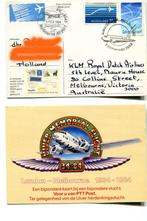 Postzegel 1984 op postkaart KLM Melbourne - Amsterdam, Postzegels en Munten, Vliegtuigen, Verzenden, Gestempeld