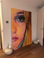 Groot abstract schilderij - 217cm hoog, Antiek en Kunst, Ophalen