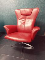 Hjort Knudsen lederen relaxfauteuil, Ophalen, Minder dan 75 cm, Zo goed als nieuw, Metaal
