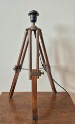 Hout en brons tripod lampenvoet, statief lamp, 50 tot 75 cm, ., Ophalen of Verzenden, Zo goed als nieuw