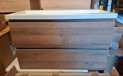 Badkamermeubel Ben Denver eiken kleur 100x50 cm, Huis en Inrichting, Badkamer | Badkamermeubels, Nieuw, Wastafelkast, Minder dan 100 cm
