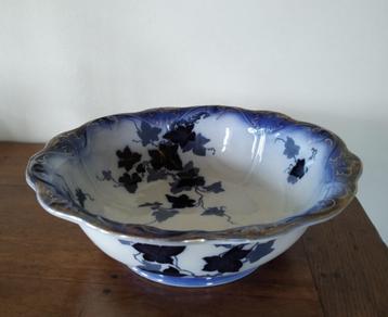 Grote kom, schaal , Doulton Burslem, blauw / wit / goud. beschikbaar voor biedingen