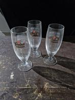 3 stuks Grolsch bokbier glas op pootje, Ophalen of Verzenden, Zo goed als nieuw, Glas of Glazen, Grolsch