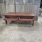 Salontafel massief eiken met laden en uitschuifbladen., Huis en Inrichting, Tafels | Salontafels, Ophalen, 100 tot 150 cm, 50 tot 100 cm