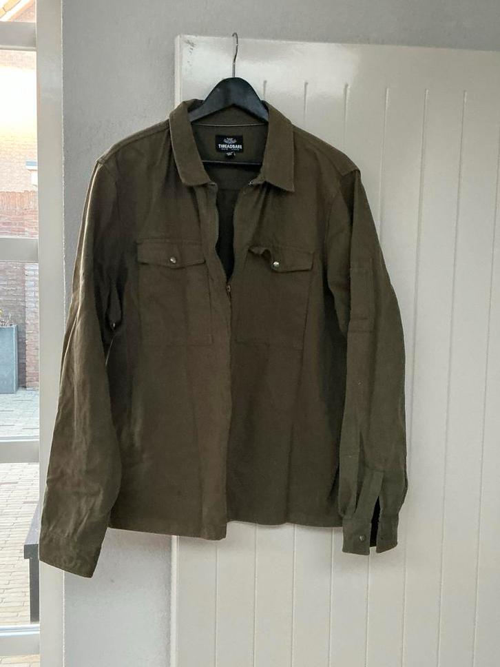 Threadbare legergroene blouse - Maat 2XL, Kleding | Heren, Grote Maten, Zo goed als nieuw, Overhemd, Groen, Ophalen of Verzenden
