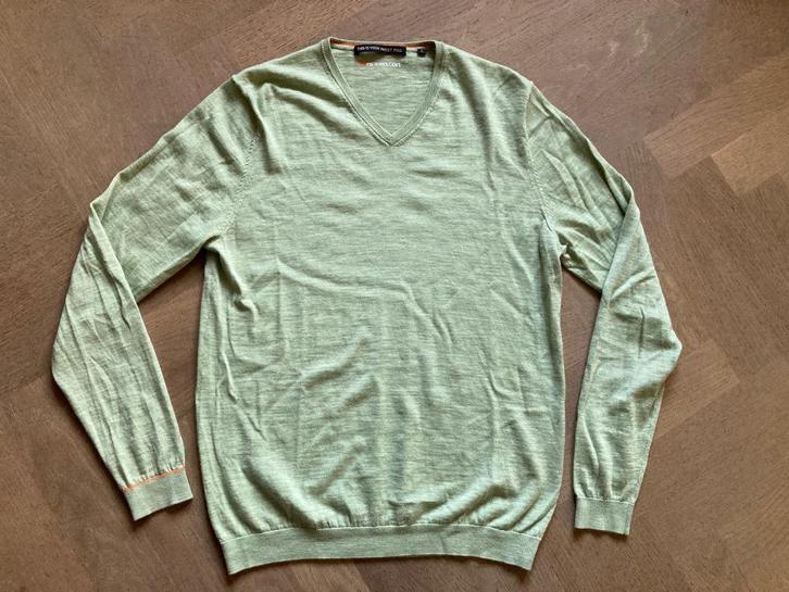 Joe Merino - V-hals - L - lichtgroen - goede staat, Kleding | Heren, Truien en Vesten, Gedragen, Maat 52/54 (L), Groen, Ophalen of Verzenden