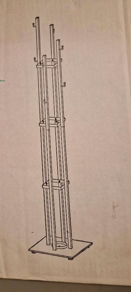Kapstok, Ong. 180cm hoog, 35x35cm breed, zwart/antraciet, Huis en Inrichting, Woonaccessoires | Kapstokken, Nieuw, Staande kapstok