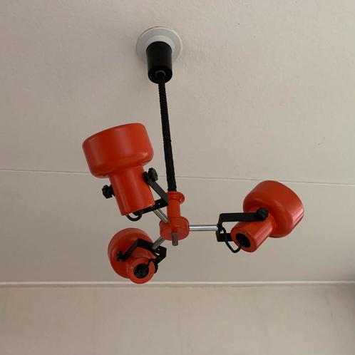 Vintage Philips Space Age Plafond lamp Oranje 3 spots ZGAN, Huis en Inrichting, Lampen | Spots, Zo goed als nieuw, Plafondspot of Wandspot