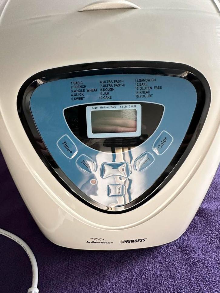 Princess Broodbakmachine Wake Up, Witgoed en Apparatuur, Broodbakmachines, Gebruikt, Met timer, 800 tot 1200 gram deeg, Kijkvenster