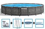 Intex Zwembadset+ Zoutwatersysteem + Accessoires, Rond, 300 cm of meer, Zo goed als nieuw, Ophalen