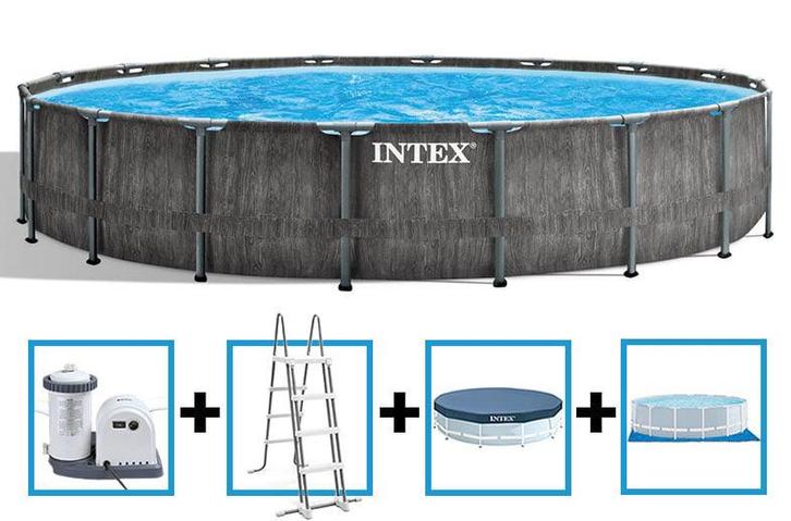 Intex Zwembadset+ Zoutwatersysteem + Accessoires, Tuin en Terras, Zwembaden, Zo goed als nieuw, Opzetzwembad, 120 cm of meer, 400 cm of meer