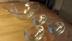 Grote glazen schaal met 6 dessertschaaltjes, Huis en Inrichting, Keuken | Servies, Nieuw, Ophalen of Verzenden, Effen, Glas