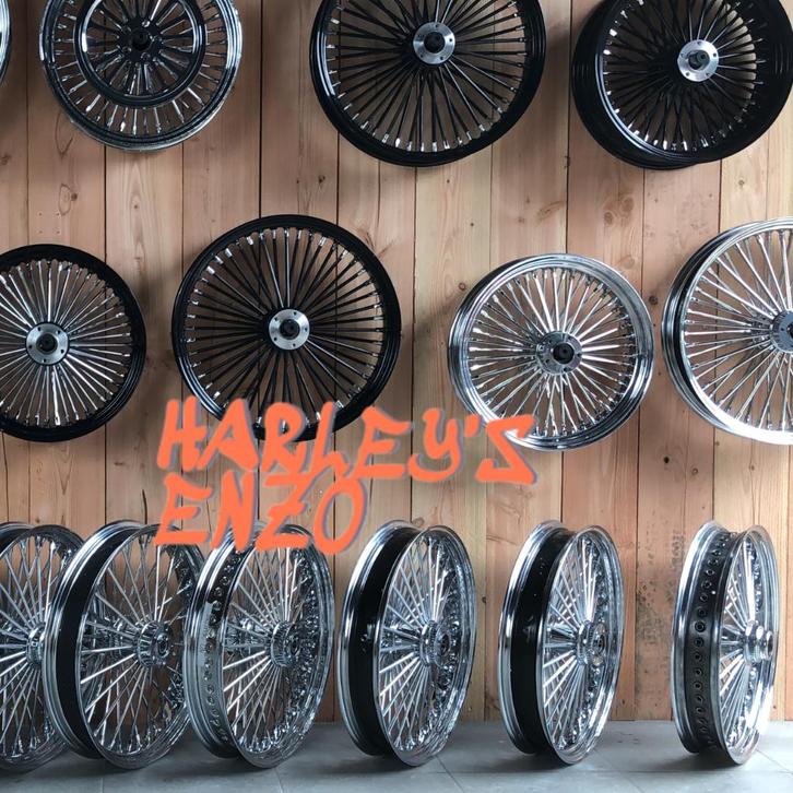 Fat Spoke Mammoth Wielen 16 18 21 inch Big Spoke 52 Spaaks, Motoren, Onderdelen | Harley-Davidson, Nieuw, Ophalen