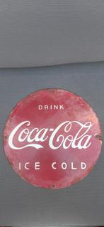 Coca-Cola wandbord emaille oud, Reclamebord, Gebruikt, Ophalen of Verzenden