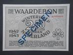 2,5 Gulden 1942-1943 Winterhulp Nederland [Serie U](01) WW2, Verzenden, 2½ gulden, Los biljet