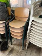 Stapelbare houten stoelen, Tuin en Terras, Ophalen, Gebruikt, Hout, Stapelbaar