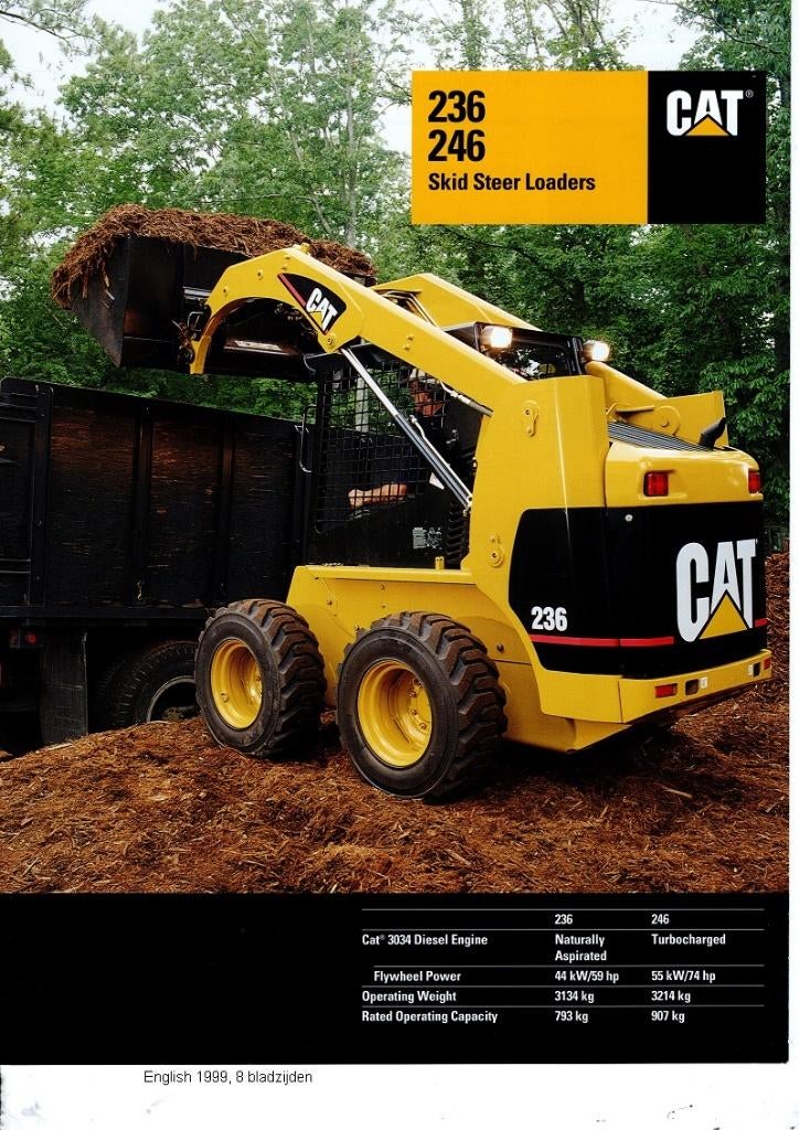 CAT, 236-246 Skid Steer Loaders officiële brochure, Ophalen of Verzenden, Zo goed als nieuw, Folder