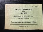 Voetbalticket Pec Zwolle-Ajax., Ophalen of Verzenden