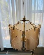 Herda Hollywood Regency kroonluchter rookglas messing, Ophalen of Verzenden, Zo goed als nieuw, Glas, Minder dan 50 cm