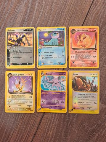 Eevee (reverse holo) & Evoluties - Pokemon Kaarten beschikbaar voor biedingen