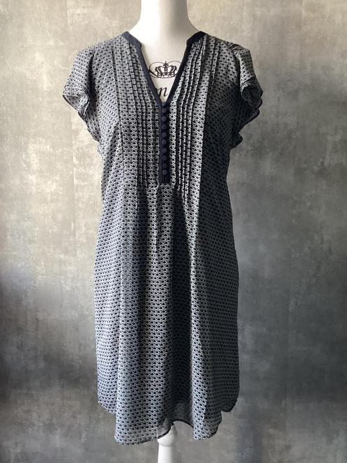 Leuk blauw wit jurkje van H&M maat 40 (38), Kleding | Dames, Jurken, Gedragen, Maat 38/40 (M), Blauw, Ophalen of Verzenden