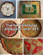 Stijlvolle vintage Italiaanse dienbladen, Ophalen of Verzenden, Gebruikt, Rond