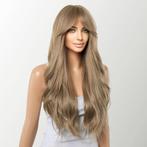 Pruik lang zandblond haar met grove slagen en pony, Sieraden, Tassen en Uiterlijk, Uiterlijk | Haarverzorging, Verzenden, Nieuw