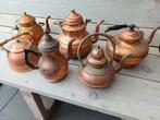 Vintage Koperen Theepotten & Koffiepotten - Set van 6, Ophalen of Verzenden, Koper