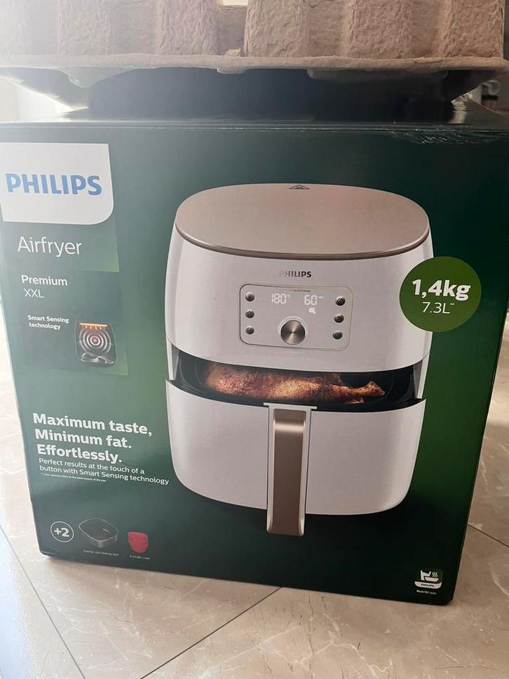 Philips Airfryer XXL Premium Smart Sensing Wit & Goud, Witgoed en Apparatuur, Airfryers, Zo goed als nieuw, Airfryer XXL, 1500 gram of meer