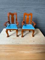 2x stoel - hxbxd 8.5x4.8x4cm - hout, Ophalen of Verzenden, Poppenhuis
