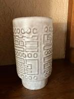 Vintage West Germany Vaas Turquoise, Gebruikt, Overige kleuren, Aardewerk of Porselein, Ophalen of Verzenden