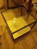 Salontafeltje glas met marmerlook bodem, Ophalen, Zo goed als nieuw