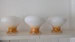 Opaline Frans lampenkapjes wit met glim oranje, Led-lamp, Minder dan 30 watt, E14 (klein), Ophalen of Verzenden