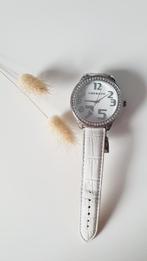 Dameshorloge met strass, Overige merken, Overige materialen, Leer, Polshorloge