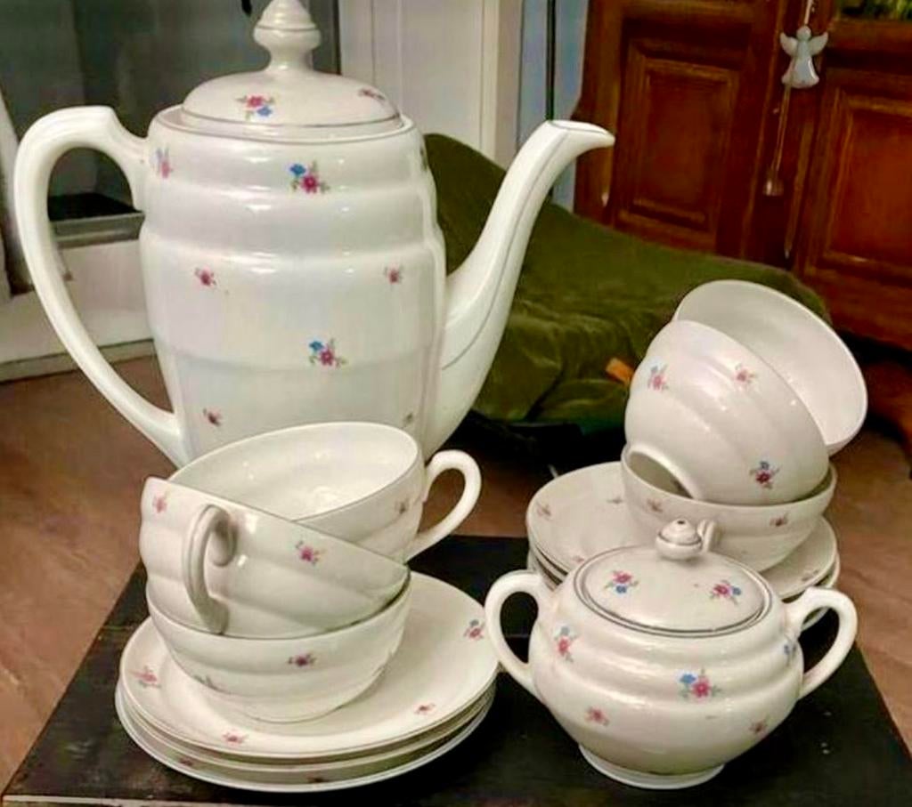 EPIAG porselein servies ca. 1920 compleet kop en schotel set, Antiek en Kunst, Antiek | Porselein, Ophalen