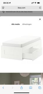 Brimnes ikea bed 1 persoons, Ophalen, 90 cm, Eenpersoons, Wit