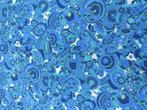 Vintage lap stof blauw bloemen 1.54 x 1.30 mt (AL35), Blauw, 120 cm of meer, Nieuw, Ophalen of Verzenden
