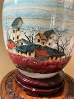 Chinese vaas met dorpsgezicht schildering Antiek decoratie o, Ophalen