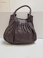 paars/grijs leren tas Crinkles., Sieraden, Tassen en Uiterlijk, Tassen | Damestassen, Ophalen of Verzenden, Gebruikt, Grijs, Schoudertasje